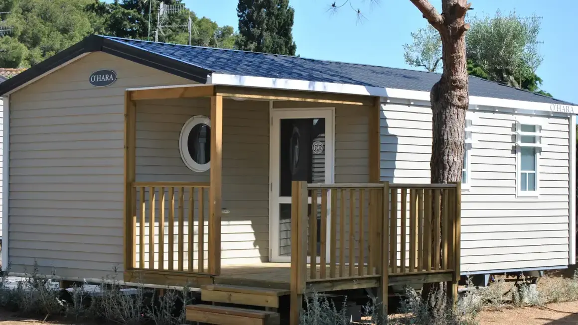 Casa m&oacute;vil como la que estaba instalando