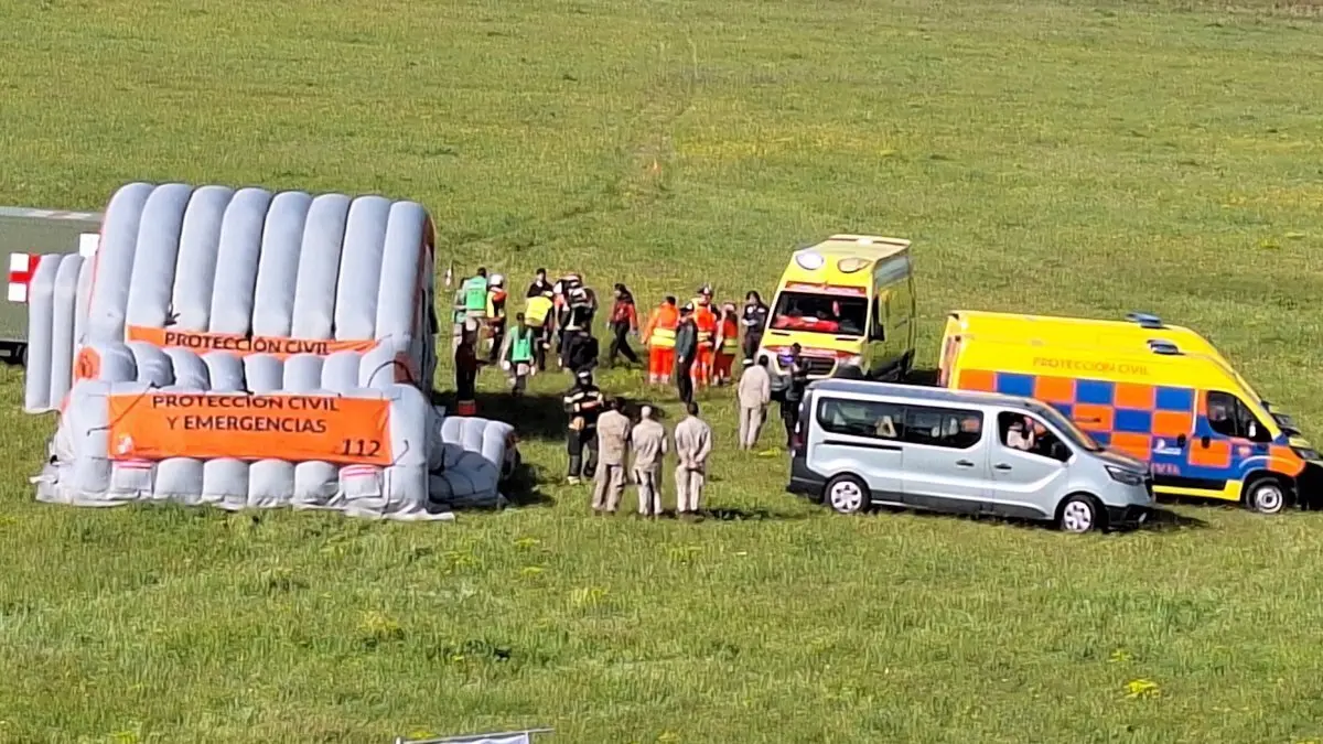 Un choque de dos aviones, el simulacro