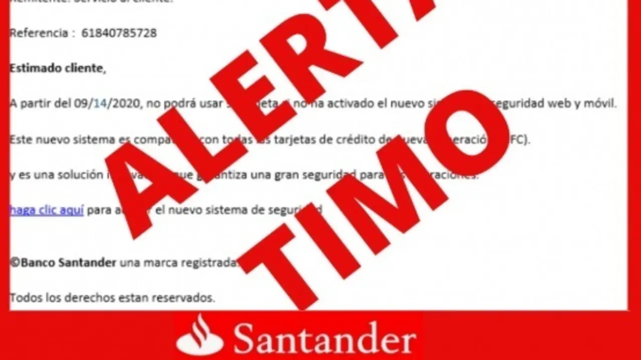 alerta timo estafa banco santander