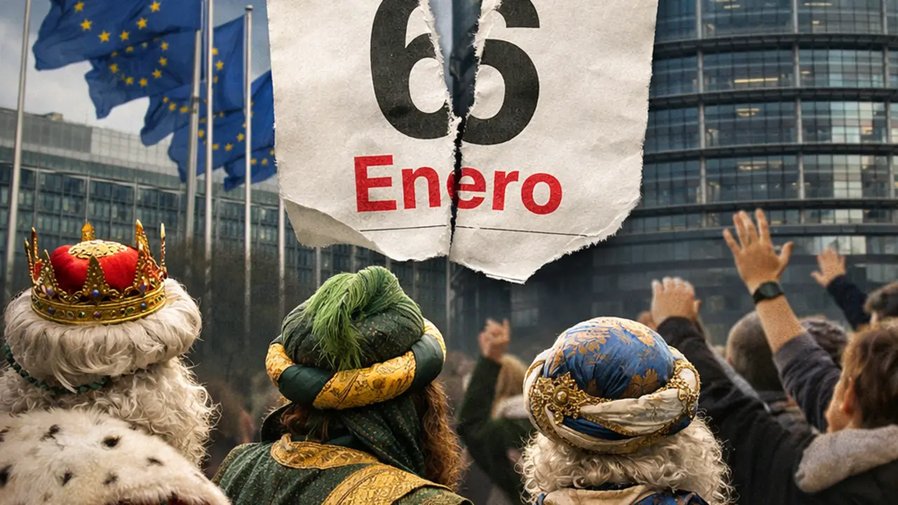 Reyes Magos protestando union europea