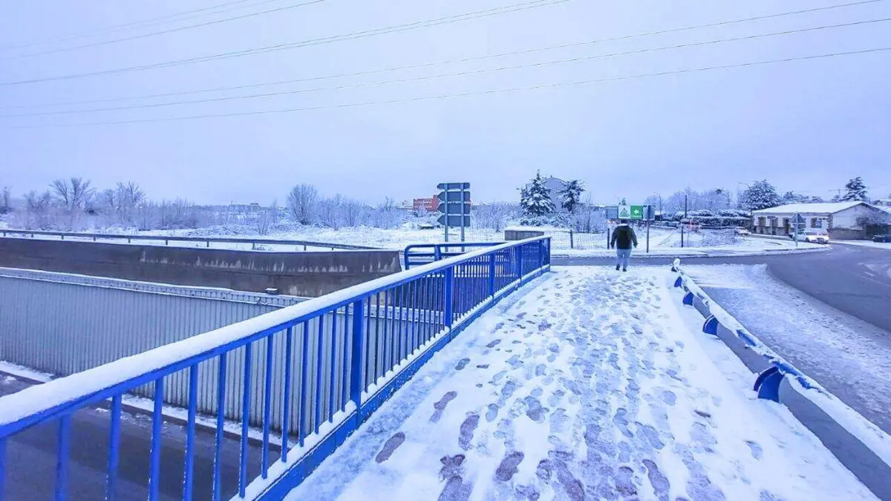 Nieve en Le&oacute;n 4 de febrero