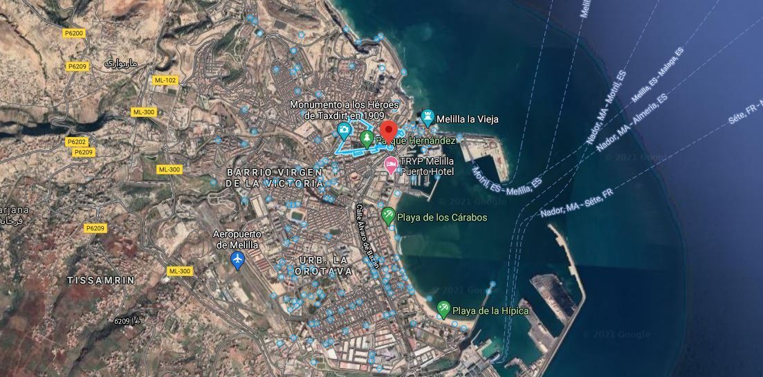 ceuta melilla google maps